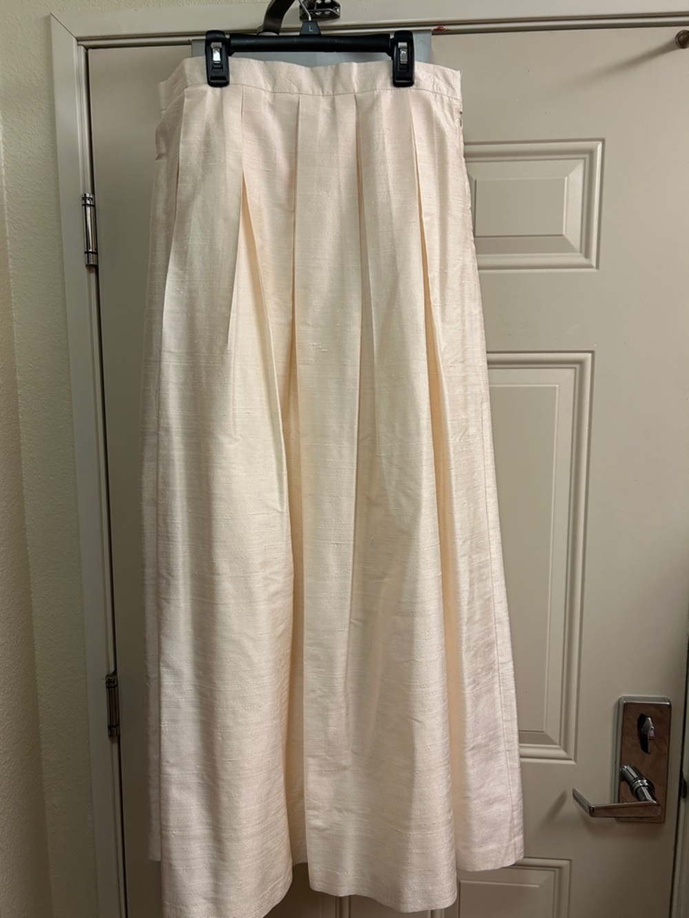 Maxi Pleated Skirt in Soft Cream